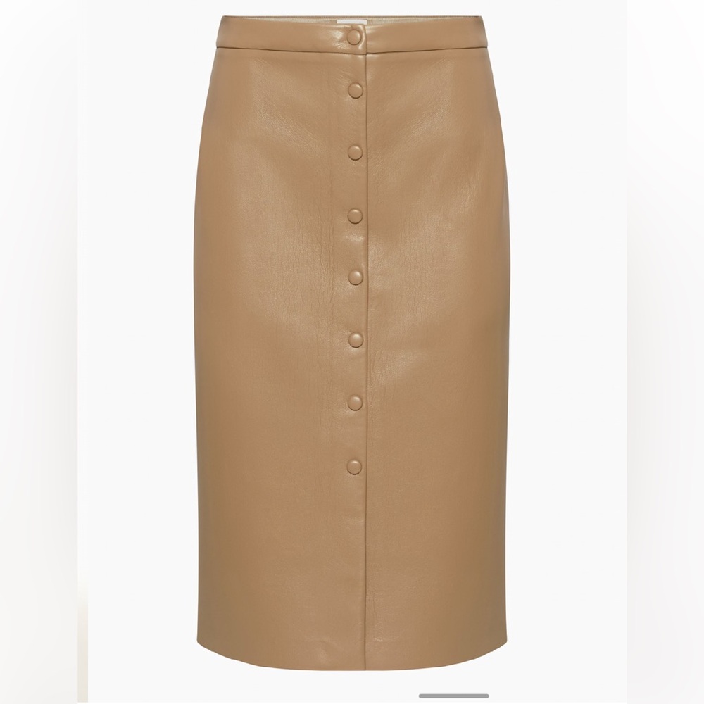 Aritzia vegan leather pencil skirt with buttons